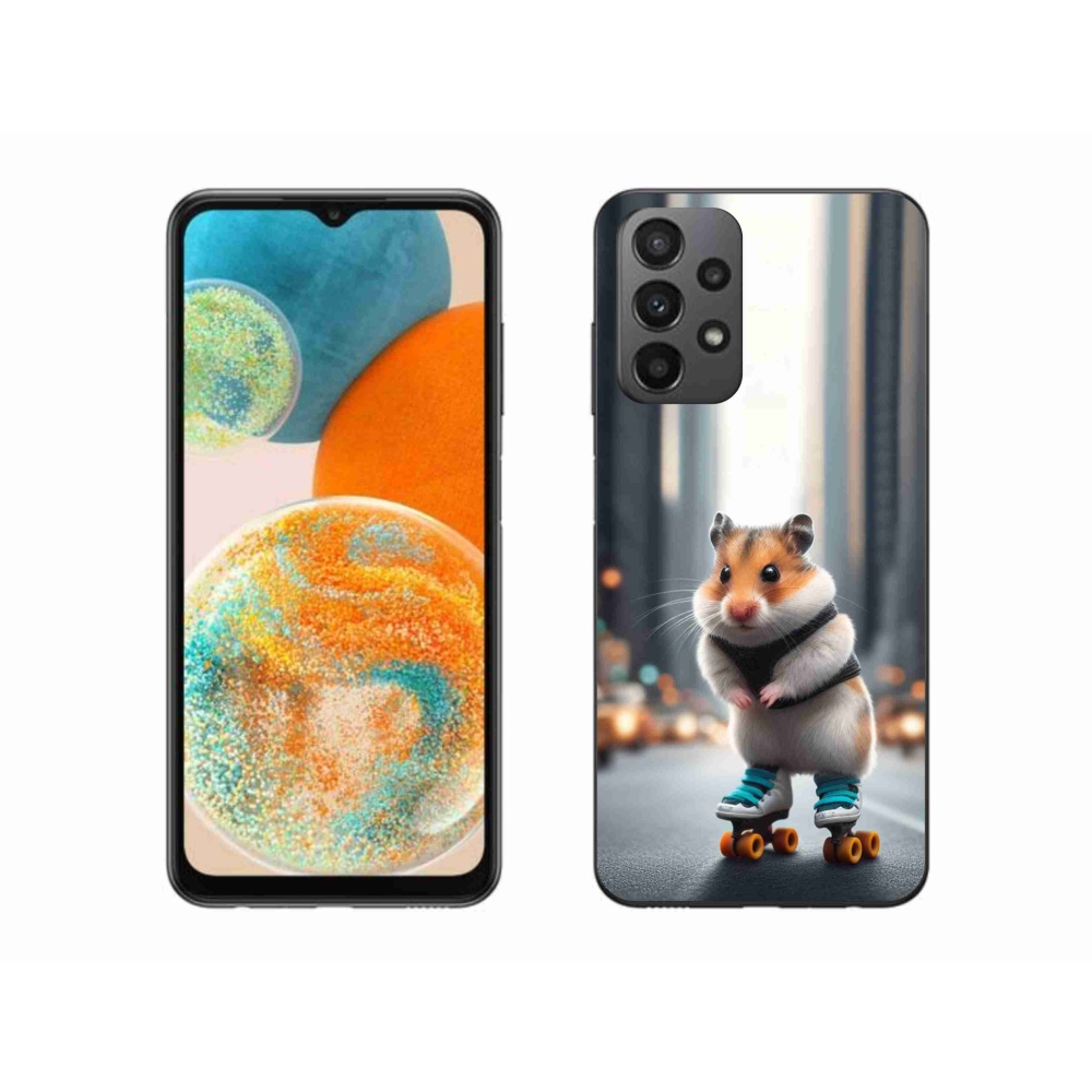 Gél borítás mmCase Samsung Galaxy A23 4G/5G készülékhez - hörcsög a korcsolyán