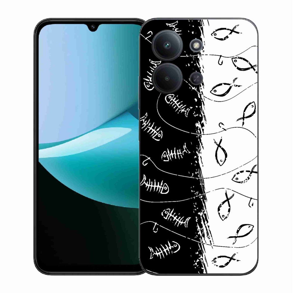 Gél borítás mmCase a Xiaomi Redmi 15C 4G (171mm)/Poco C85 4G (171mm) - csontvázak és halak számára