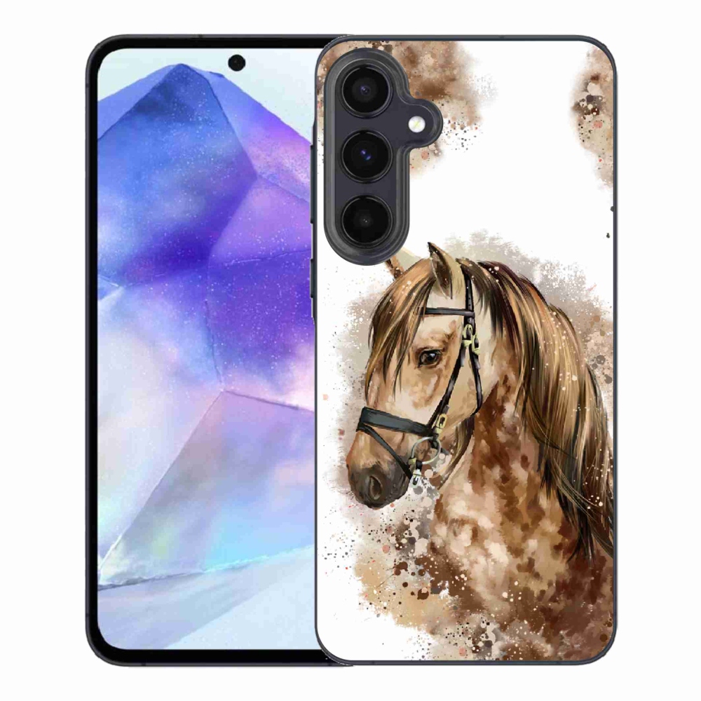 Zselés borítás mmCase Samsung Galaxy A55 5G - barna rajzfilm lóhoz