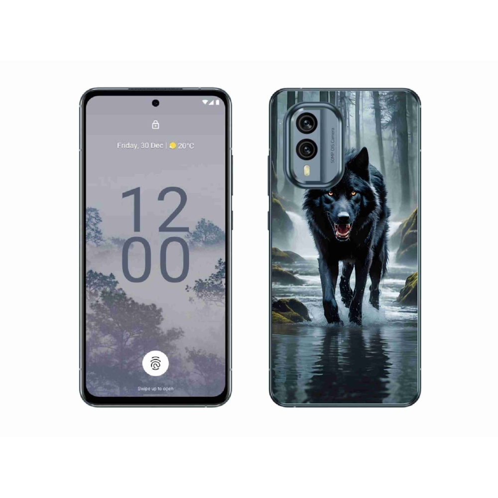 Zselés borítás mmCase a Nokia X30 5G készülékhez - fekete farkas
