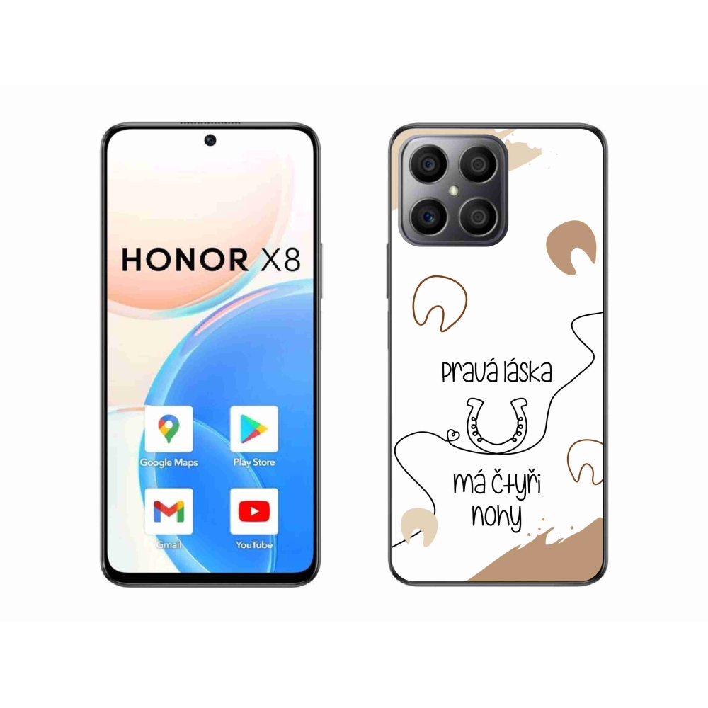 Gél borítás mmCase a Honor X8 4G készülékhez - ló motívum fehér háttérrel