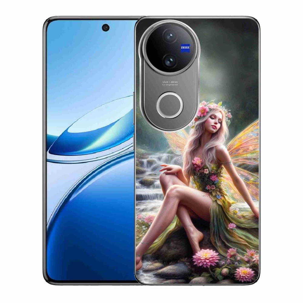 Zselés borítás mmCase Vivo V50 5G - pillangó nőhöz 1