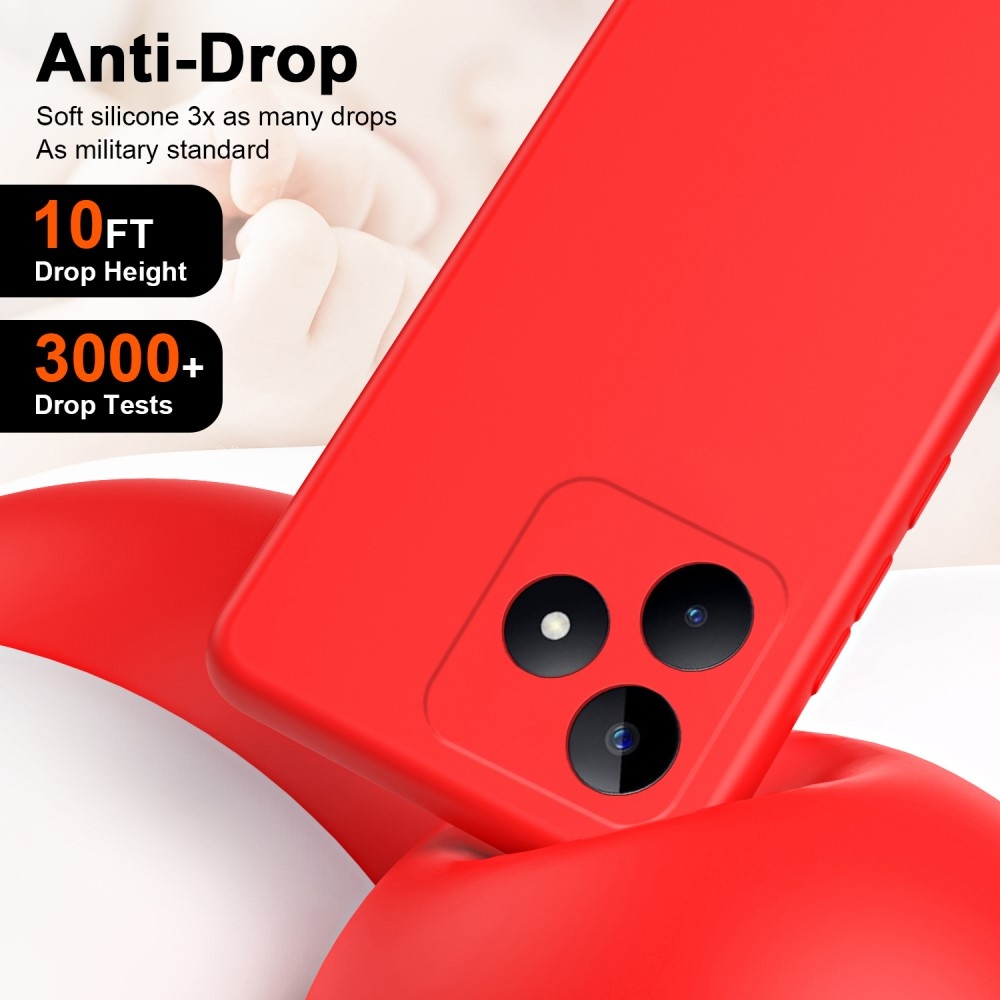 Matt gél mobil tok Realme C51/C53 - piros