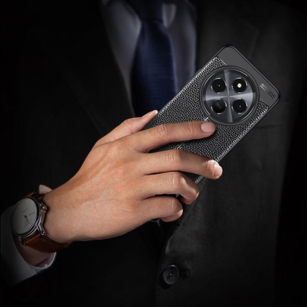 Litchi tartós zselés tok Xiaomi Redmi 14C/Poco C75-hez - fekete