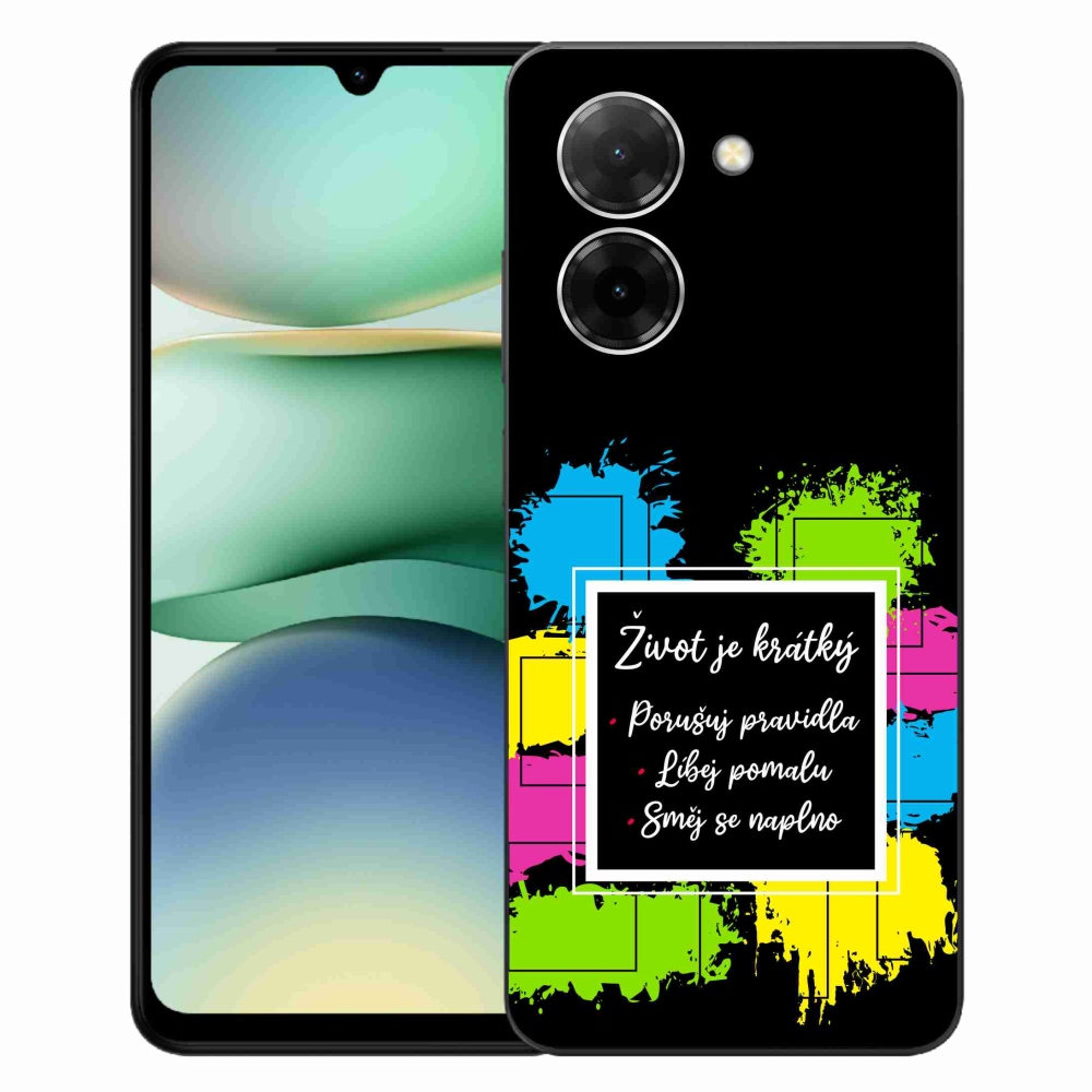 Gél borítás mmCase a Xiaomi Redmi A5 (171.7x77.8x8.3mm) - idézet 5 fekete háttérrel