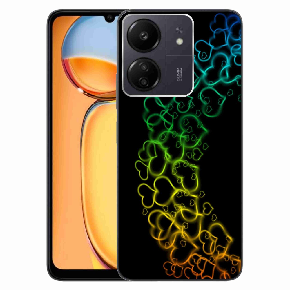 Gél borítás mmCase a Xiaomi Poco C65/Redmi 13C számára - színes szívek