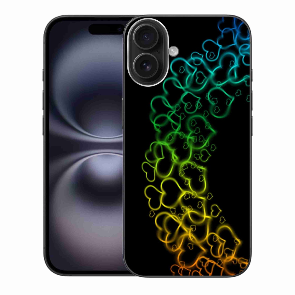 Zselés borítás mmCase iPhone 16 Plus készülékhez - színes szívek