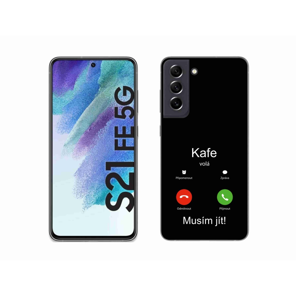Gél borítás mmCase Samsung Galaxy S21 FE 5G - kávé hívó fekete háttér