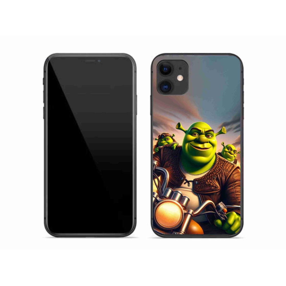 Zselés borítás mmCase iPhone 11 készülékhez - Shrek egy motorkerékpáron