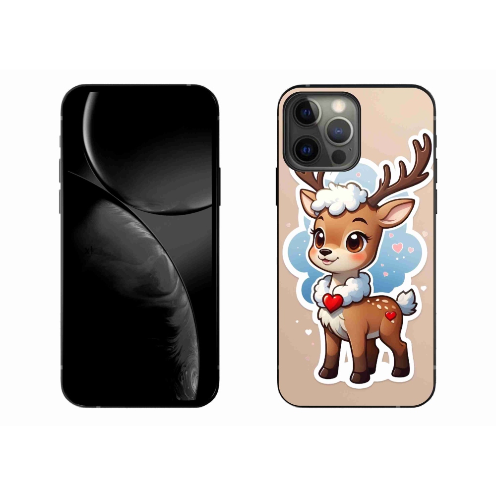 Zselés borítás mmCase iPhone 13 Pro Max készülékhez - rajzfilm rénszarvas