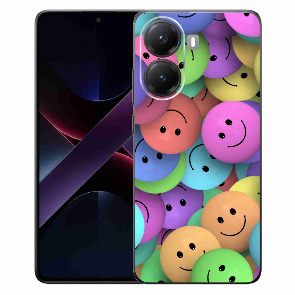 Gél borító mmCase a Xiaomi Poco X7 Pro 5G számára - színes smiley-k