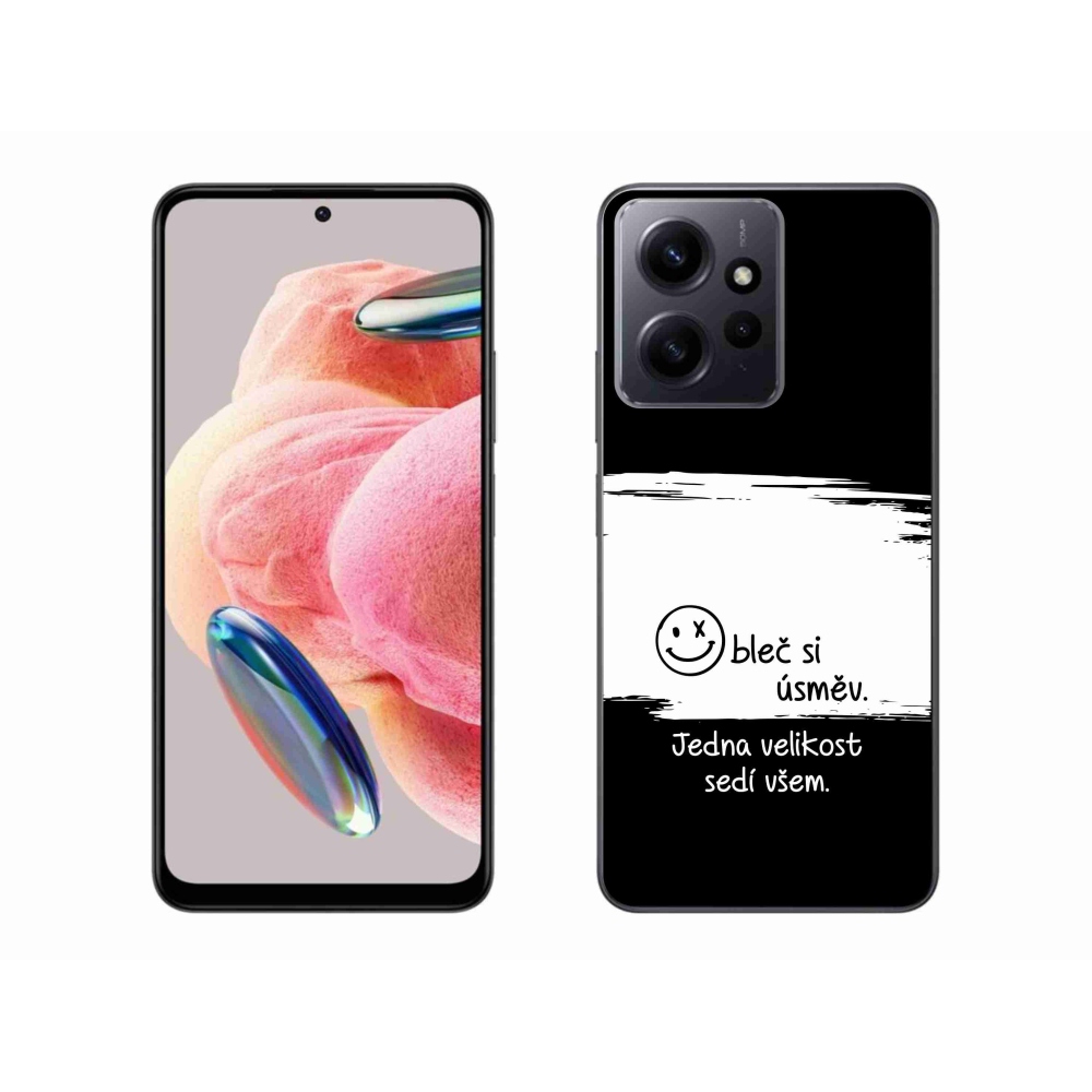 Gél borító mmCase a Xiaomi Redmi Note 12 4G-hez - vicces szöveg 8 fekete és fehér háttérrel