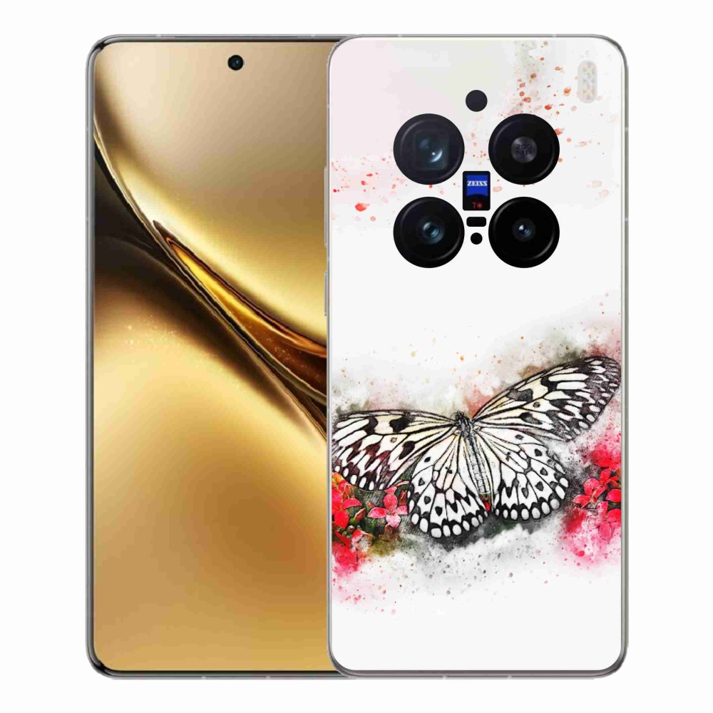 Zselés borítás mmCase a Vivo X200 Pro 5G készülékhez - fekete-fehér pillangó