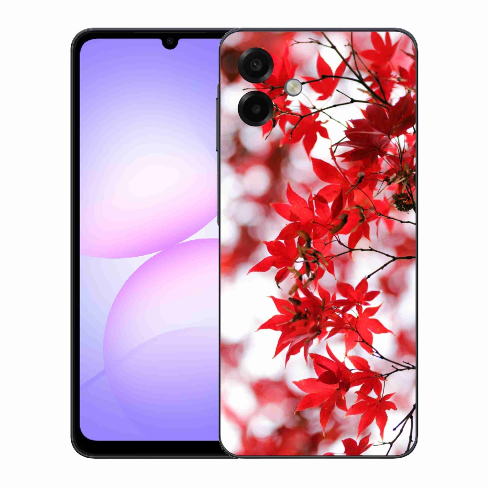 Zselés borítás mmCase Samsung Galaxy A07 4G - piros levelek