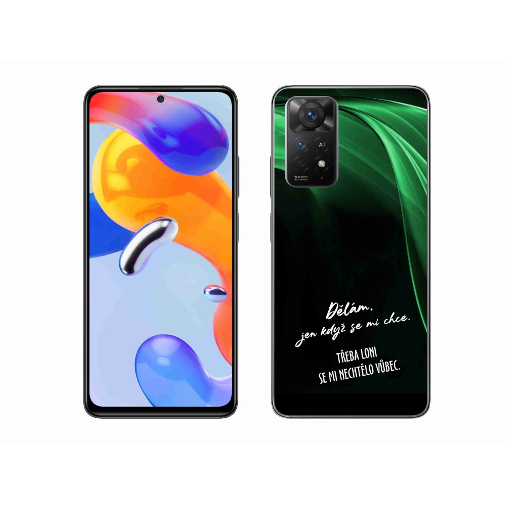 Gél borító mmCase a Xiaomi Redmi Note 11 Pro 4G/5G-hez - vicces szöveg 12 fekete háttérrel