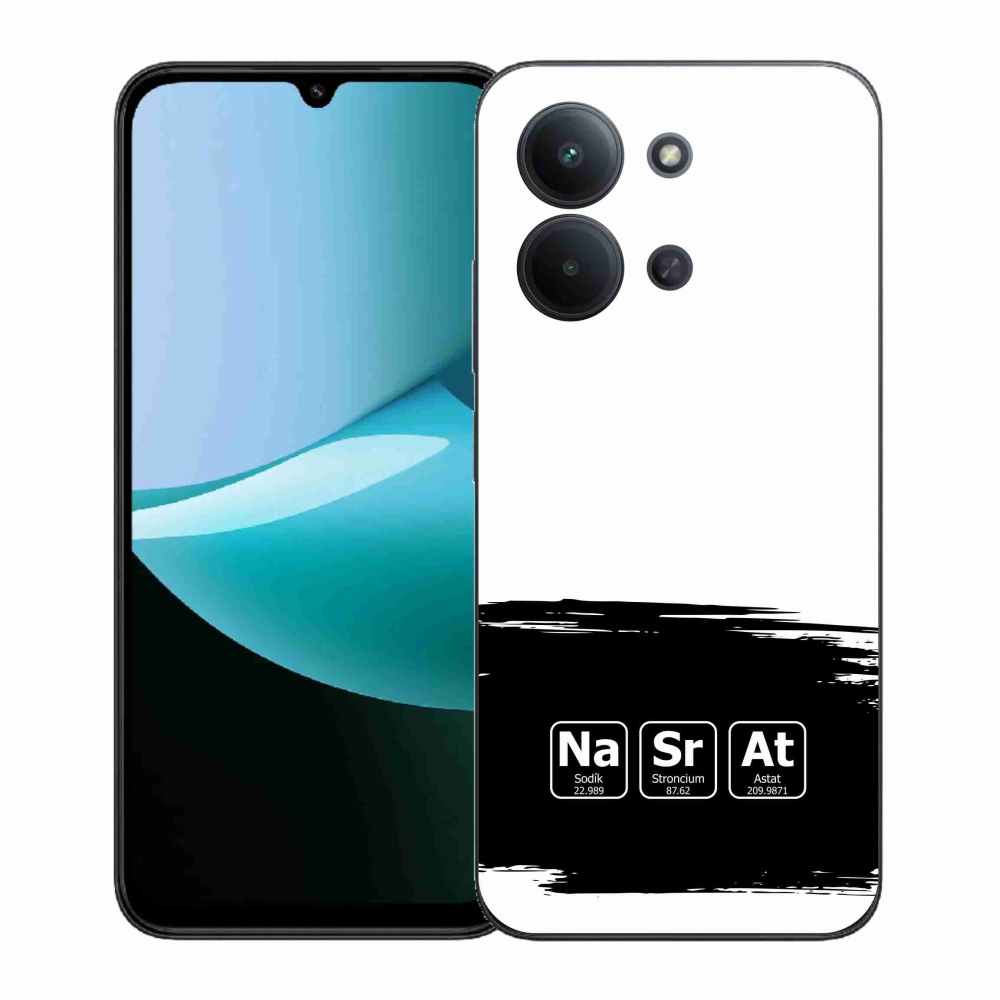 Gél borítás mmCase a Xiaomi Redmi 15C 4G (171mm)/Poco C85 4G (171mm) - kémiai elemek fekete és fehér háttérrel