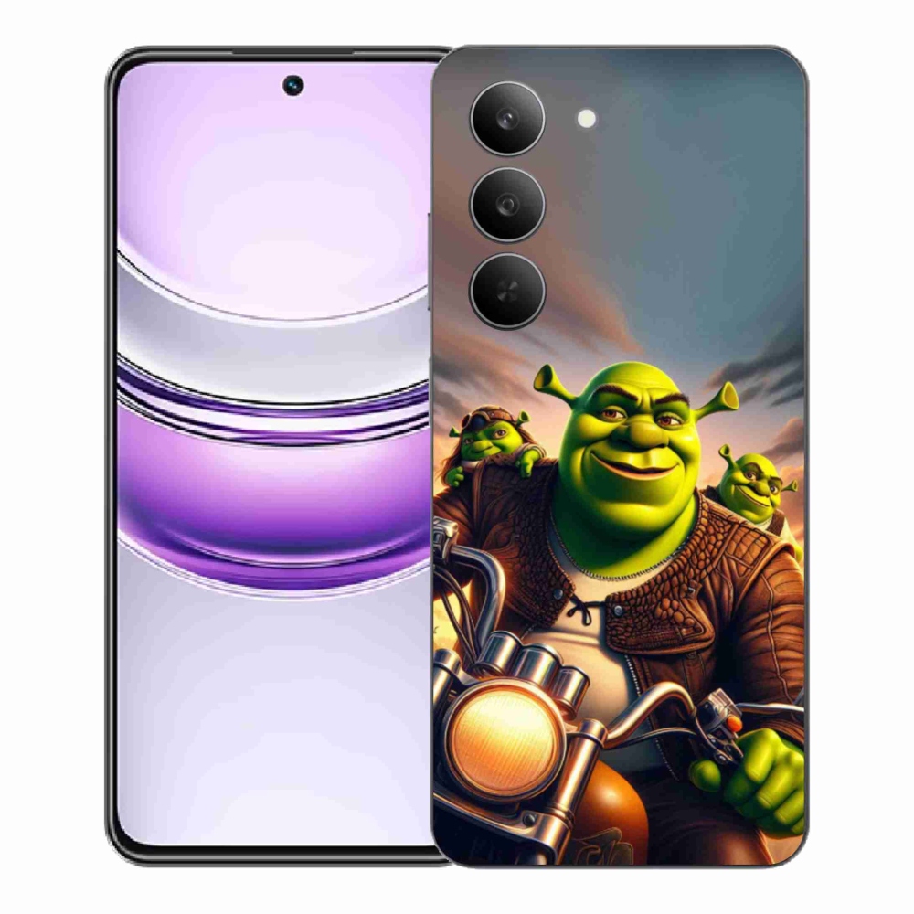Gél borítás mmCase a Realme 14x 5G-hez - shrek a motorkerékpáron