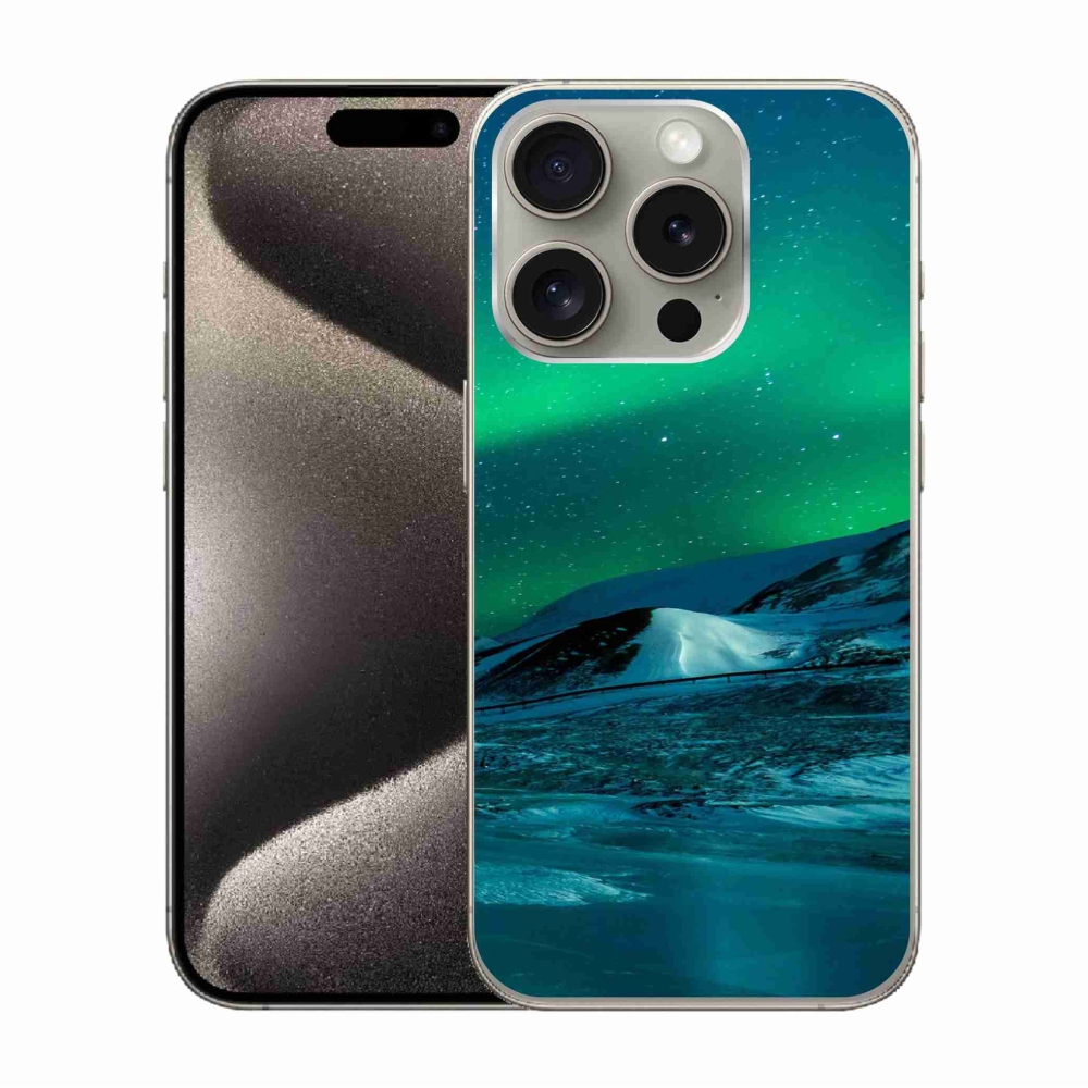 Zselés borítás mmCase iPhone 15 Pro készülékhez - sarki fény