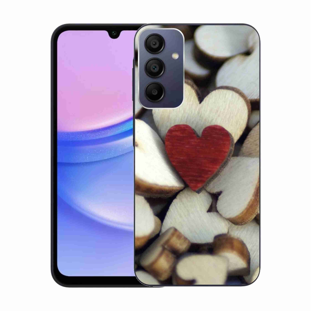 Zselés borítás mmCase Samsung Galaxy A15 4G/5G készülékhez - gravírozott piros szív