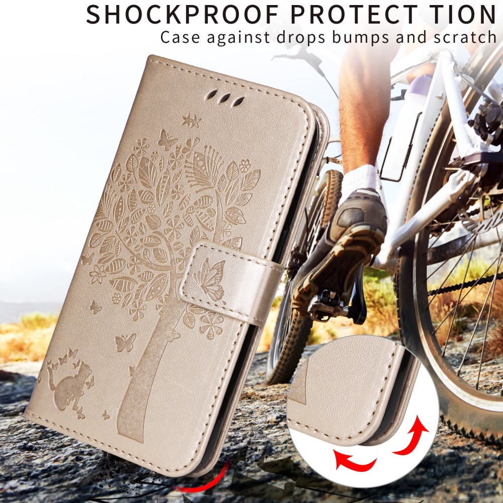 Fák könyv tok Xiaomi Redmi A5 (173.45x79.35x8.45mm) - arany színű