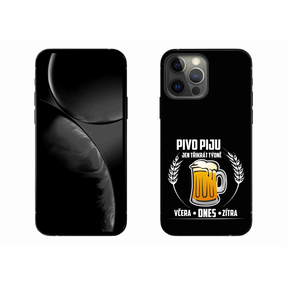 Zselés borítás mmCase iPhone 13 Pro Max 6.7 készülékhez - sör motívum fekete háttér