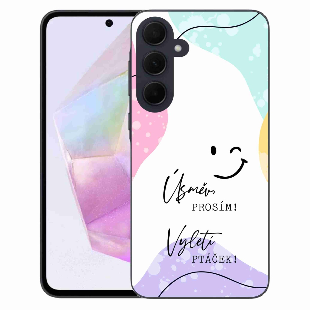 Gél borító mmCase Samsung Galaxy A35 5G - vicces szöveg 4 fehér háttérrel