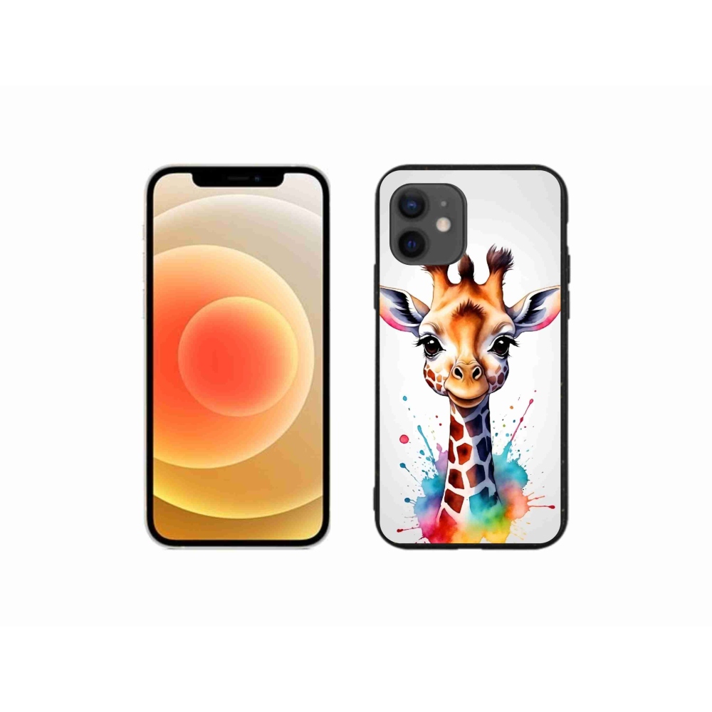 Zselés borítás mmCase iPhone 12 mini készülékhez - zsiráf 1