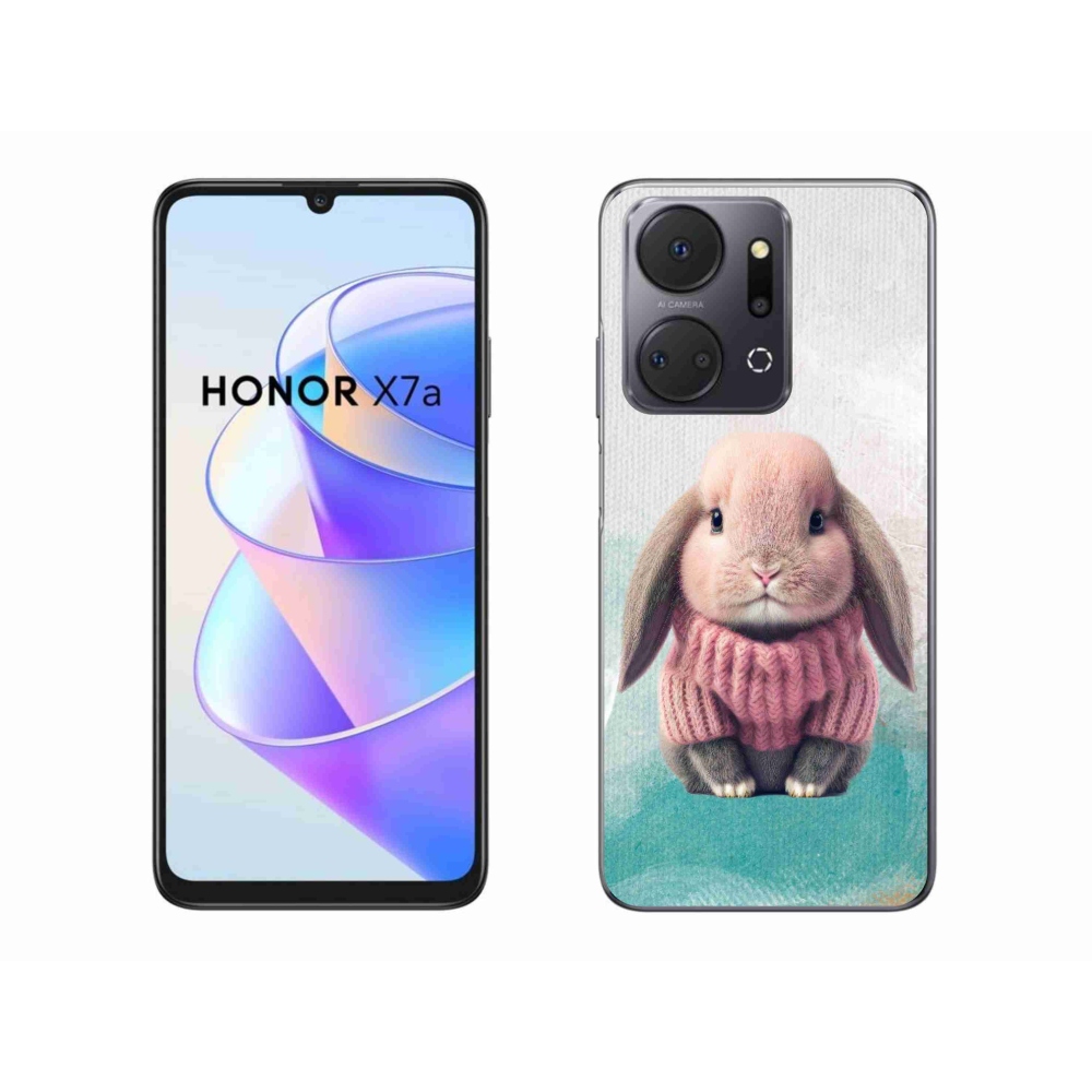 Zselés borítás mmCase a Honor X7a számára - nyúl pulóverben