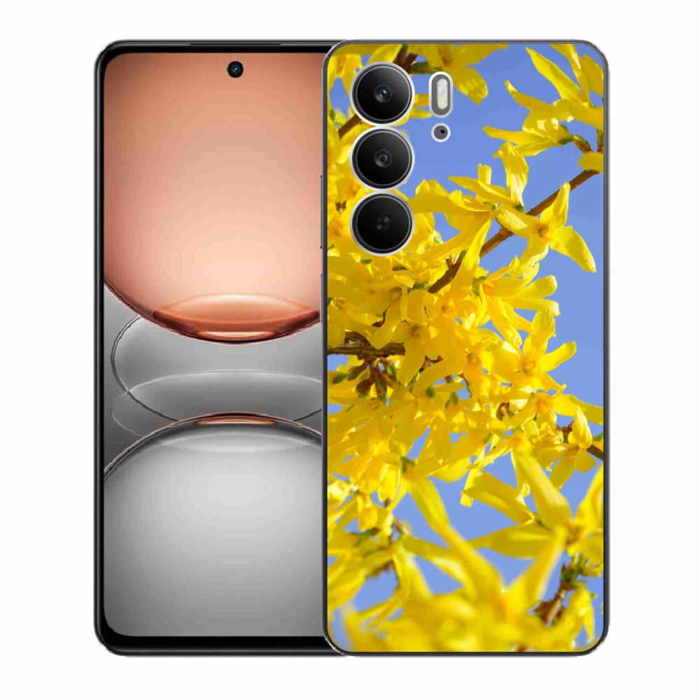 Gél borító mmCase a Realme C75 készülékhez - sárga virágok
