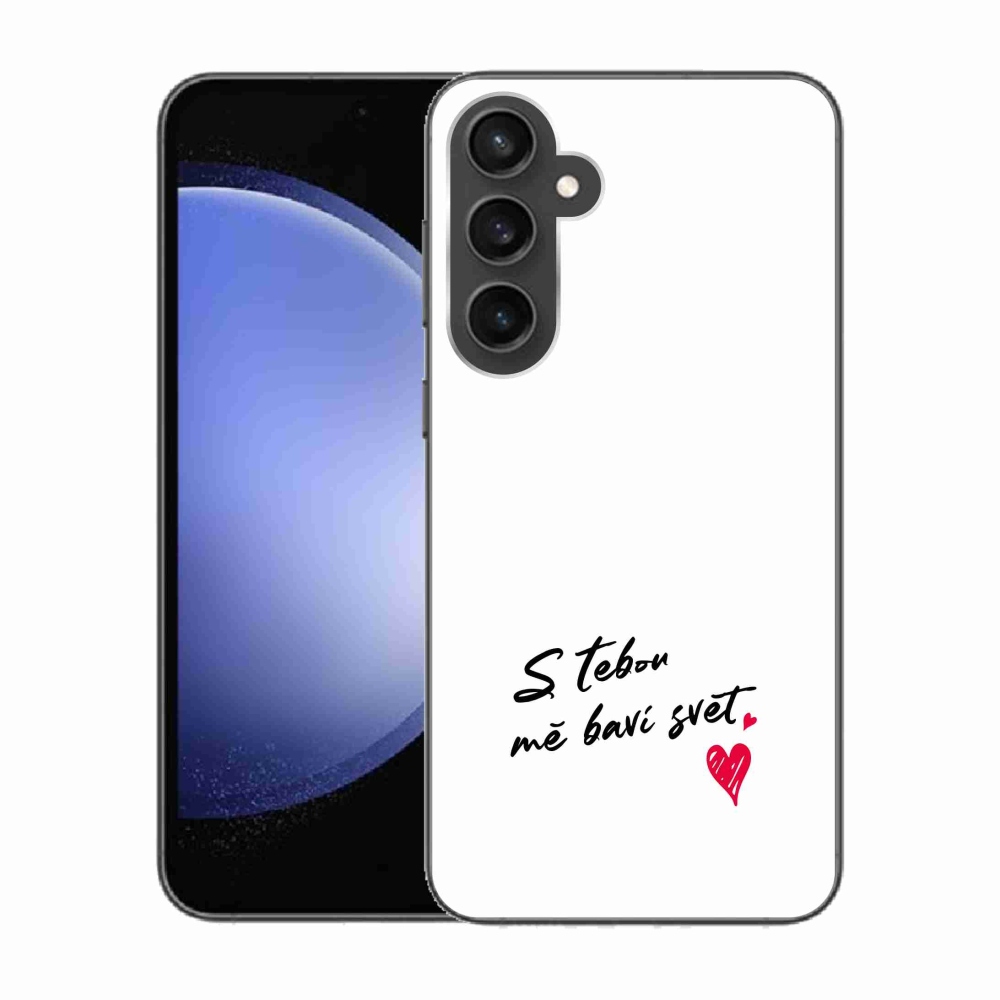 Gél borítás mmCase Samsung Galaxy S23 FE - szerelmes szöveg 1 fehér háttér