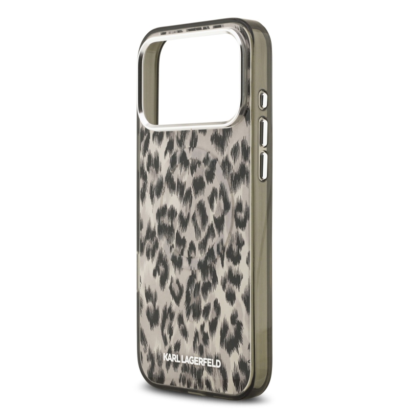 Karl Lagerfeld IML Leopard MagSafe hátlap iPhone 17 Pro Maxhoz, barna
