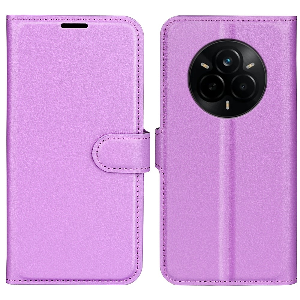 Litchi könyvtáska a Realme 14 Pro 5G készülékhez - lila