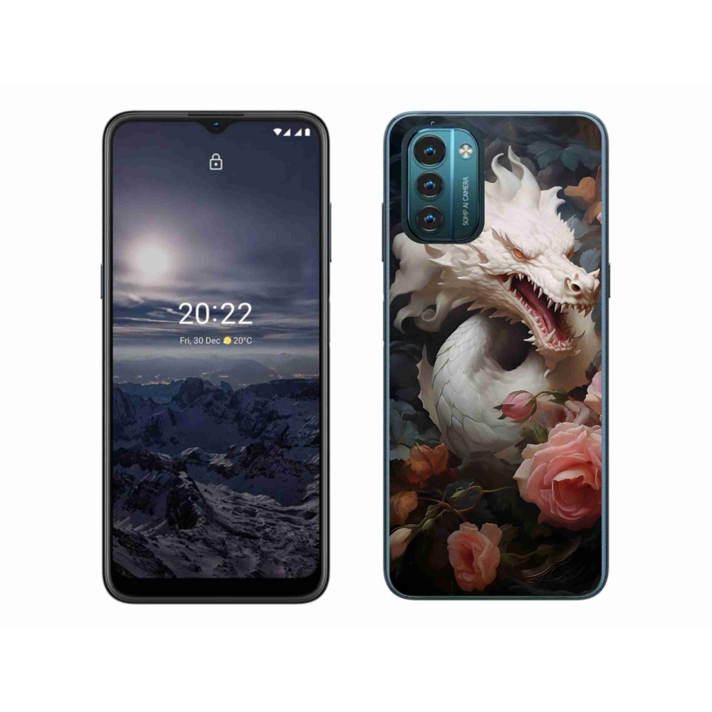Zselés borítás mmCase a Nokia G11/G21 készülékhez - fehér sárkány