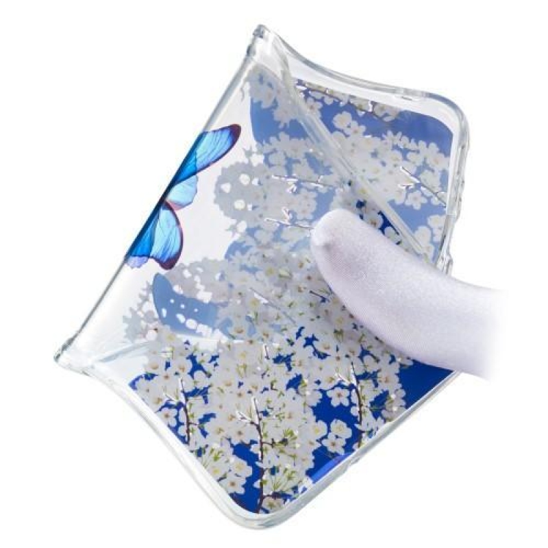 Patt gél tok Samsung Galaxy M20 készülékhez - pillangó és fehér virágok