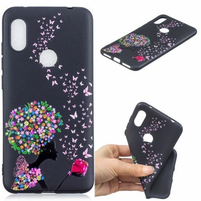 Patt gél tok Xiaomi Redmi Note 6 Pro - virágos lányhoz
