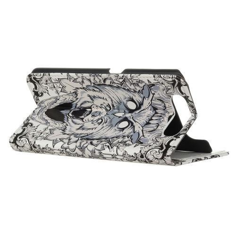 Patt PU bőr pénztárca tok Samsung Galaxy A80-hoz - absztrakt bagoly