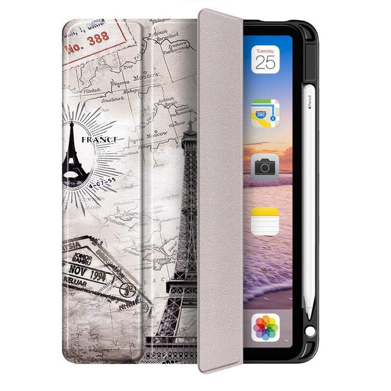 Patte intelligens PU bőr pénztárca tok iPad Air (2020)/Air (2022) - Eiffel-toronyhoz