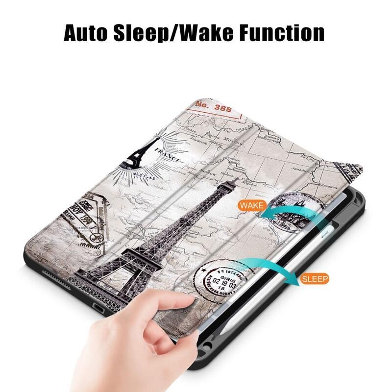 Patte intelligens PU bőr pénztárca tok iPad Air (2020)/Air (2022) - Eiffel-toronyhoz