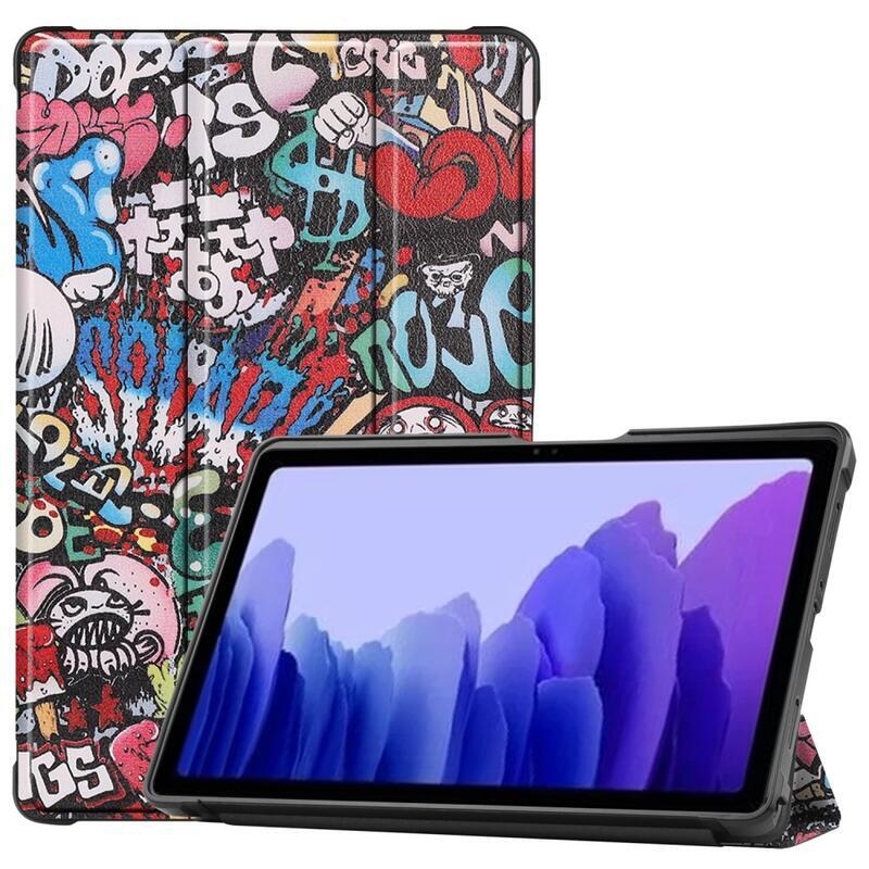 Patte okos PU bőr pénztárca tok tablethez Samsung Galaxy Tab A7 10.4 (2020) T500 - graffiti