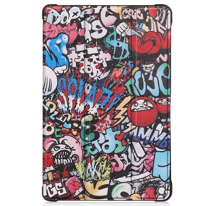 Patte okos PU bőr pénztárca tok tablethez Samsung Galaxy Tab A7 10.4 (2020) T500 - graffiti