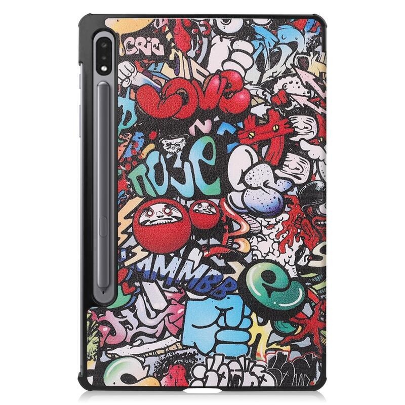 Patte okos PU bőr tablet tok Samsung Galaxy Tab S8 - graffiti