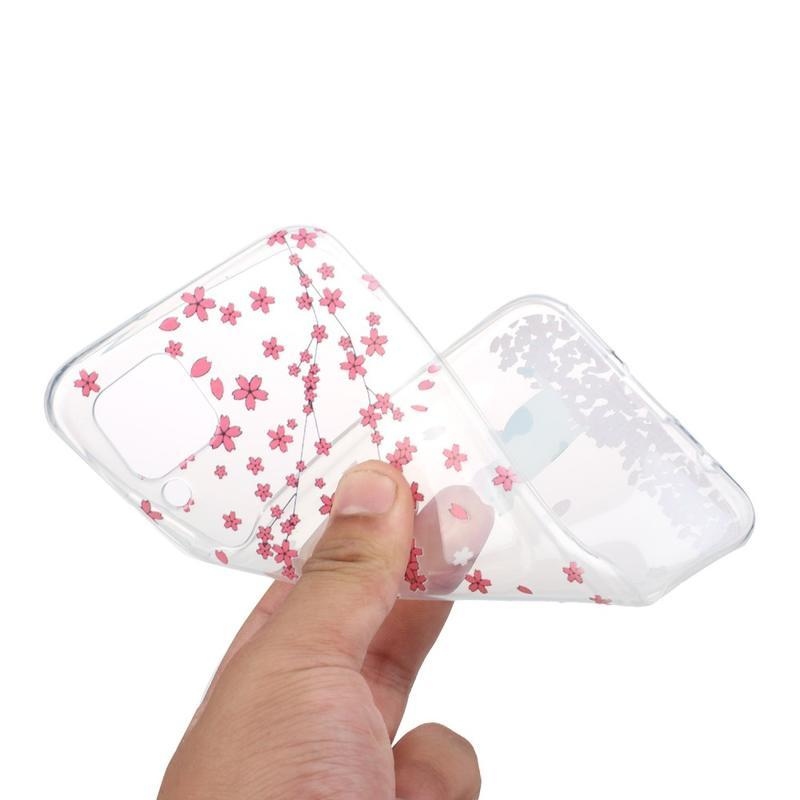 Patte gél tok mobil Huawei P40 Lite - macska és virágok