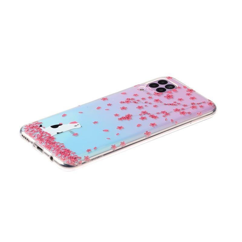 Patte gél tok mobil Huawei P40 Lite - macska és virágok