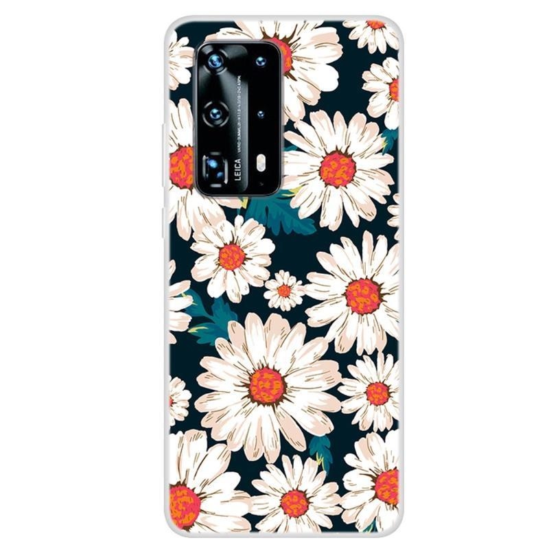 Patte zselés tok mobil Huawei P40 Pro - fehér virágok