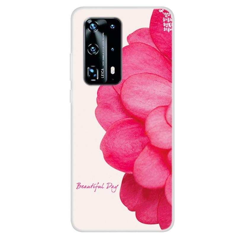 Patte gél tok mobil Huawei P40 Pro - rózsaszín virág