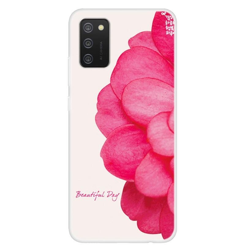 Zselés tok mobiltelefonhoz Samsung Galaxy A02s (164.2x75.9x9.1mm) - rózsaszín virág