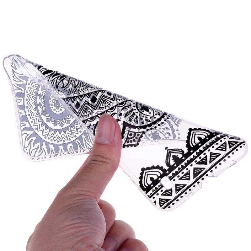 Zselés tok mobilhoz Samsung Galaxy A10 - fekete mandala