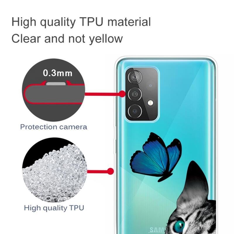 Zselés tok Samsung Galaxy A32 4G - macska pillangóval