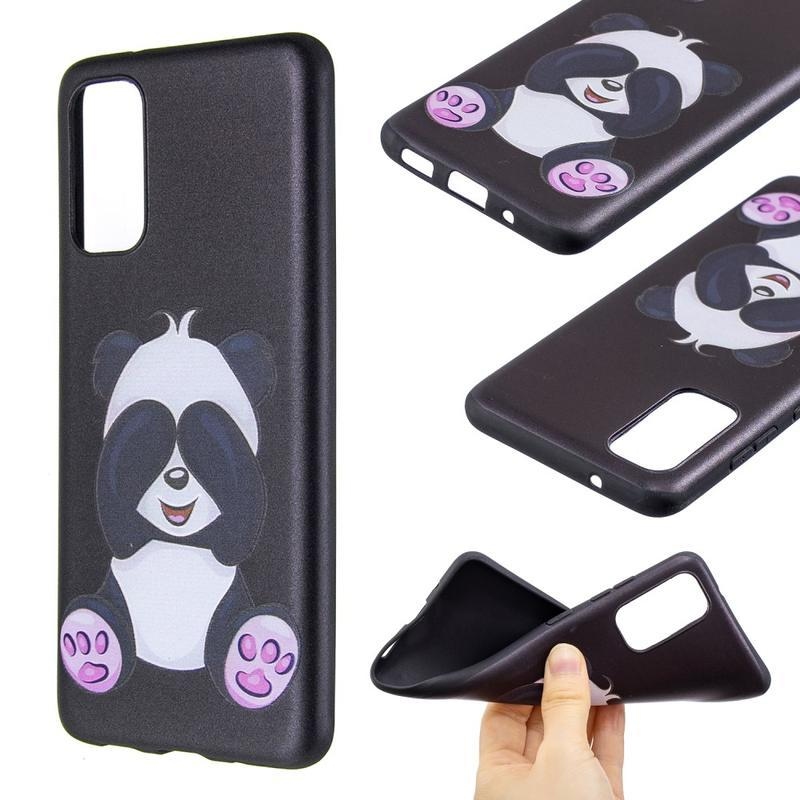 Zselés tok Samsung Galaxy S20 készülékhez - aranyos panda