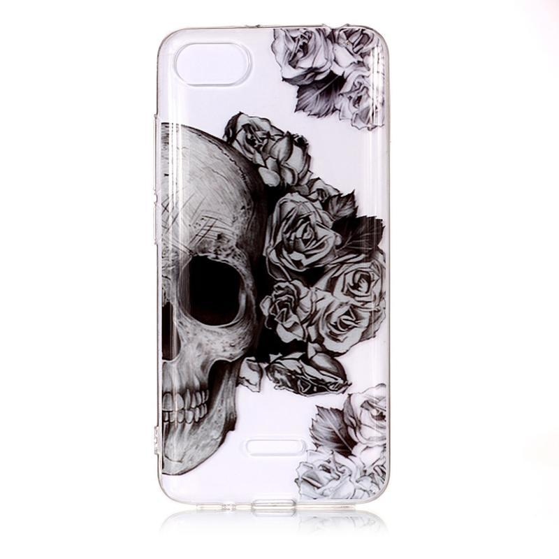 Patte zselés tok Xiaomi Redmi 6A - koponya és virágok